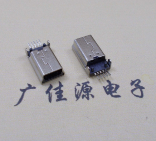 寮步镇MINI USB公头 5pin端子贴板带柱 10.7mm体长