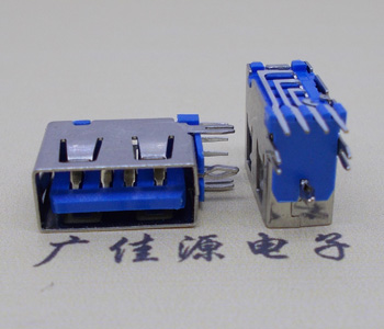 寮步镇USB 测插2.0母座 短体10.0MM 接口 蓝色胶芯